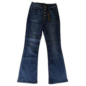 Watch LA Junior/Womens Blue Button-Fly Flare Jeans Size 9 Premium Denim NWT